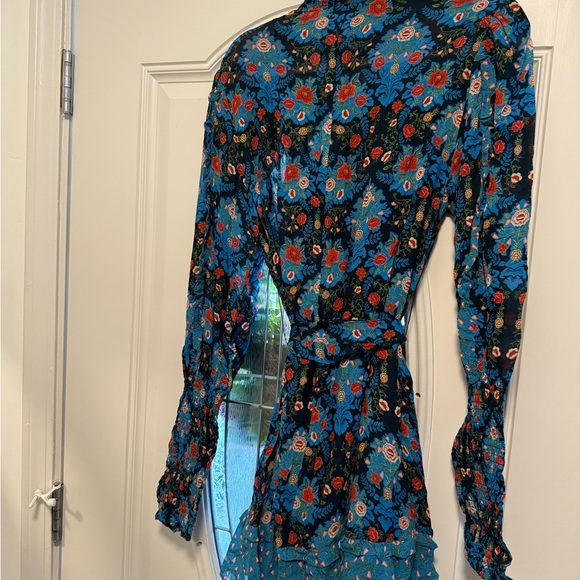 FARM Rio Blue Floral Mini Dress - Picture 3 of 3